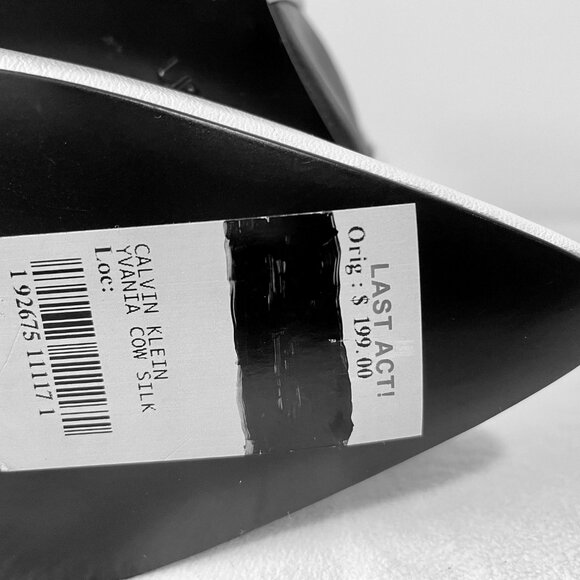 NWT - Calvin Klein White and Black Leather Ankle Boots - Picture 7 of 15